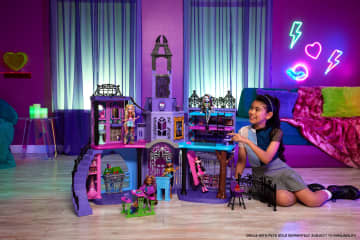 Monster High Haunted High School Doll House With 35+ Pieces Of Furniture And Accessories - Image 2 of 6