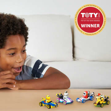 Hot Wheels Mario Kart Set Of 4 Toy Character Vehicles, Includes 1 Exclusive Model