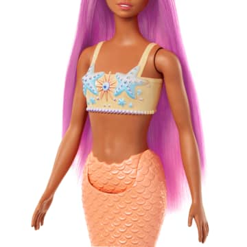 Barbie Mermaid Doll With Pink Hair, Soft Orange Tail And Headband Accessory - Image 4 of 6