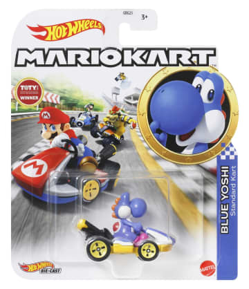 Hot Wheels Mario Kart Vehículo de Juguete Yoshi Estándar Kart Azul Obscuro - Imagen 5 de 5