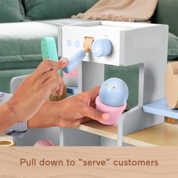 Fisher-Price Wooden Ice Cream Shop Set For Preschool Pretend Play, 18 Wood Pieces - Image 3 of 6