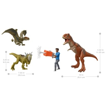 Jurassic World: Chaos Theory Darius Action Figure & 3 Dinosaurs Story Pack Toy - Image 2 of 6