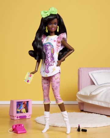 Barbie Doll, Curly Black Hair, 80s Slumber Party, Barbie Rewind