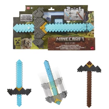 Minecraft Click And Switch Sword And Pickaxe Role-Play 2-In-1 Toy Inspired By The Movie