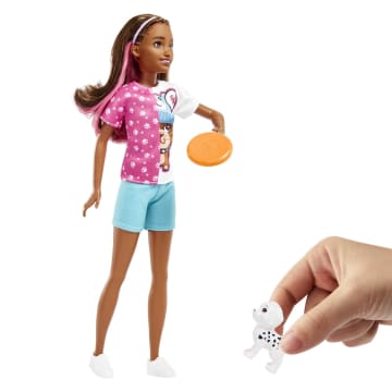 Barbie Toys, Skipper Doll And Dog Walker Set With Puppy And Accessories, First Jobs