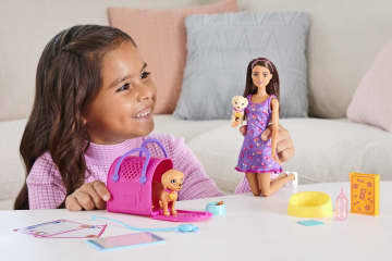 Barbie Doll And Accessories Pup Adoption Playset With Doll, 2 Puppies And Color-Change - Image 2 of 6