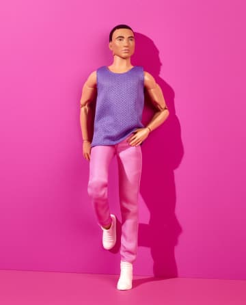 Ken Doll, Barbie Looks, Black Hair, Purple Top With Pink Pants - Image 2 of 6