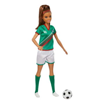 Barbie Soccer Doll, Brunette, #16 Uniform, Soccer Ball, Cleats,  Socks, 3 & Up - Image 5 of 6