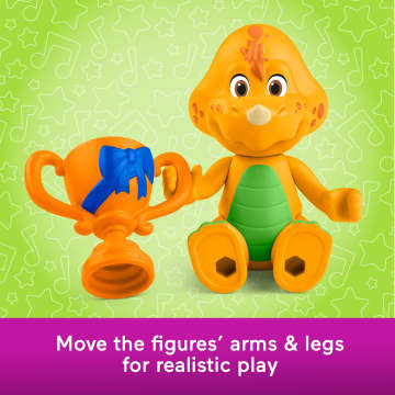 Fisher-Price Barney's World Barney's Friend Mel & Billy Dino Figure Set For Kids, 3 Toys - Image 4 of 6