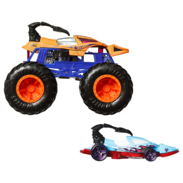 Hot Wheels Monster Trucks Vehículo de Juguete Camión Scorpedo + Auto Scorpedo