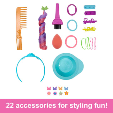Barbie Deluxe Styling Head, Barbie Totally Hair, Curly Brown Rainbow Hair - Image 3 of 6