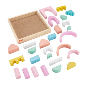 Fisher-Price  Coffret Château de Blocs en Bois, 28Éléments en Bois - Imagem 4 de 6