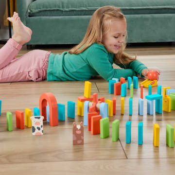 Fisher-Price  Coffret de Jeu Dominos en Bois, 72Éléments en Bois - Imagen 2 de 6