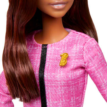 Barbie Future Leader Doll With Light Brown Hair, 2 Golden Bracelets & Pin, Includes Sticker - Imagem 3 de 6