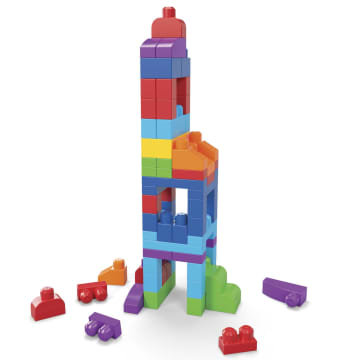 MEGA BLOKS 80-Piece Big Building Bag Blocks For Toddlers 1-3, Blue - Image 3 of 6