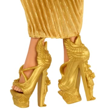 Monster High Howliday Winter Edition Cleo De Nile Collectible Doll in Golden Gown With Fringe Shawl - Image 4 of 6