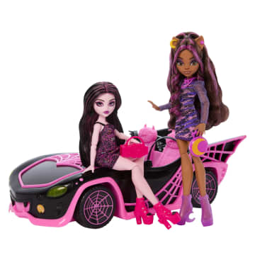 Monster High Eeekend Getaway Playset With Draculaura & Clawdeen Wolf Dolls, Vehicle & 20+ Accessories - Image 3 of 6