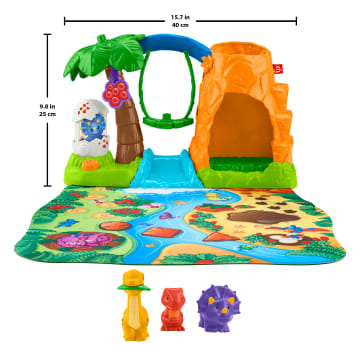 Fisher-Price Little People Dinosaur Village & Play Mat Toddler Playset, 3 Toy Figures - Imagen 6 de 6