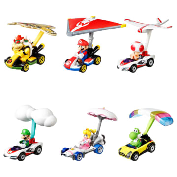 Hot Wheels Mario Kart Vehículo de Juguete Yoshi Sports Coupe con Paracaídas - Imagen 5 de 5