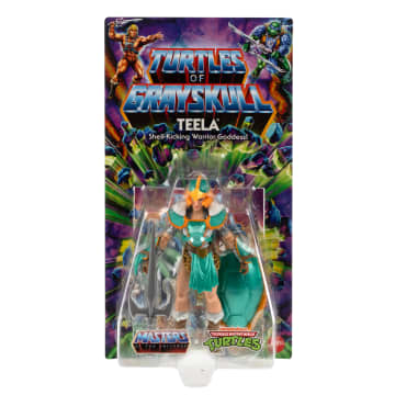 Masters Of The Universe Origins Turtles Of Grayskull Teela Action Figure Toy in Turtle inspired Armor - Image 2 of 6