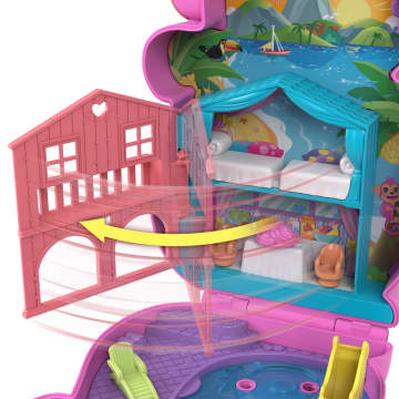Polly Pocket Conjunto de Brinquedo Compacto Mundo Surpresa Mamãe Macaca e seu Bebê - Imagem 5 de 6