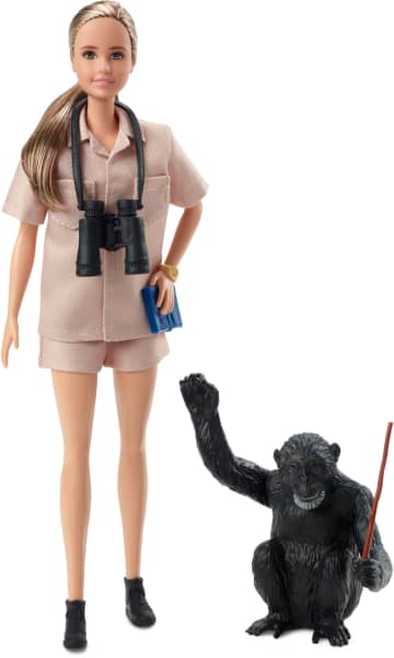 Dr. Jane Goodall Barbie inspiring Women Doll With Accessories & Doll Stand - Image 1 of 6