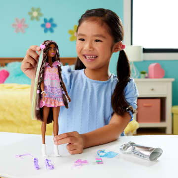 Barbie Fun & Fancy Doll & Accessories, Brunette Fashion Doll With Extra-Long Hair & 2 Looks - Image 2 of 6