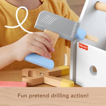 Fisher-Price Wooden Tool Box Set For Preschool Pretend Play, 9 Wood Pieces - Imagen 3 de 6