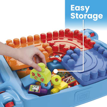 MEGA BLOKS Toy Blocks Blue Build N Learn Table With Storage (30 Pieces) For Toddler - Image 3 of 6