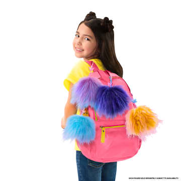 Dreamworks Trolls Band Together Rainbow Pom Poms Keychains With Surprise Mini Doll, Rainbow Series 1