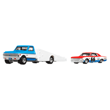 Hot Wheels Collector Veículo de Brinquedo Caminhão de transporte Fleet Street e Toyota Off-Road