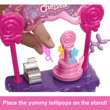 Barbie Chelsea Doll & Lollipop Stand, 10-Piece Toy Playset With Accessories - Image 2 of 5