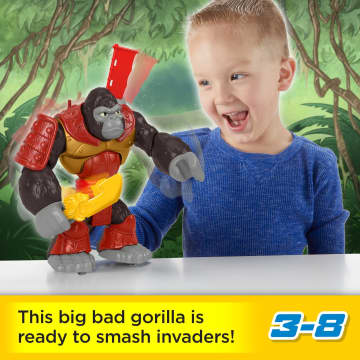 Imaginext Silverback Gorilla Smash Punching Action Figure For Preschool Kids, 3 Pieces - Image 2 of 6