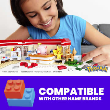MEGA Pokémon Building Toy Kit, Forest Pokémon Center (648 Pieces) With 4 Action Figures
