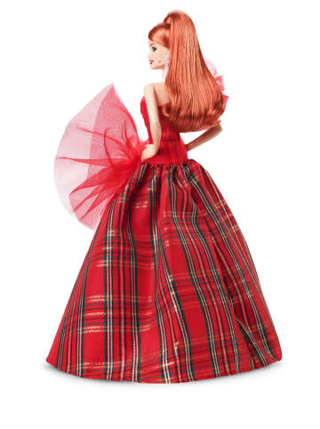 Barbie 2024 Holiday Barbie Doll, Seasonal Collector Gift, Barbie Signature, Plaid Gown With Red Bow - Image 5 of 6