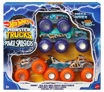 Hot Wheels Monster Trucks Power Smashers Toy Truck & Big Rig Multipack (4 Toy Trucks) - Imagen 6 de 6