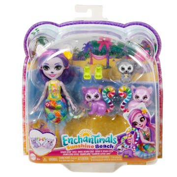 Enchantimals Sunshine Beach Lorinda Lemur Family Doll Set With Small Doll & 3 Animal Figures - Image 6 of 6