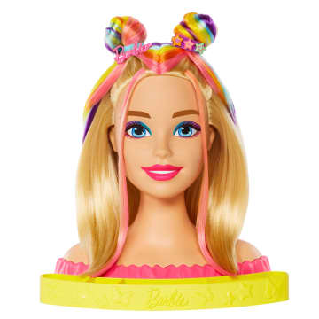 Barbie Styling Head Muñeca Arcoíris Neon Rubia