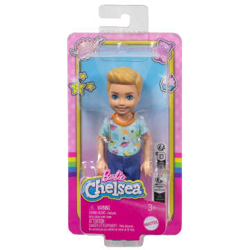 Barbie Chelsea Doll, Small Boy Doll Wearing Removable One-Piece With Dino Print, Blond Hair & Blue Eyes - Imagen 6 de 6