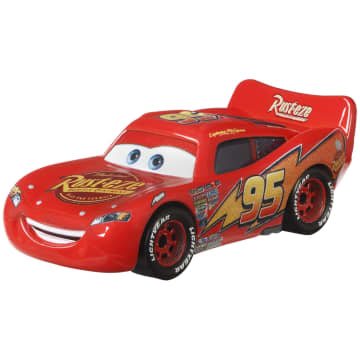 Carros da Disney e Pixar Diecast Veículo de Brinquedo Relâmpago McQueen com Cartaz Rusteze