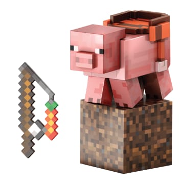 Minecraft Diamond Figura de Brinquedo Porco Colecionável de 5.5"