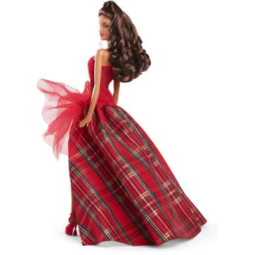 Barbie 2024 Holiday Barbie Dolls, Seasonal Collector Gift, Barbie Signature, Plaid Gown With Red Bow - Imagen 5 de 6