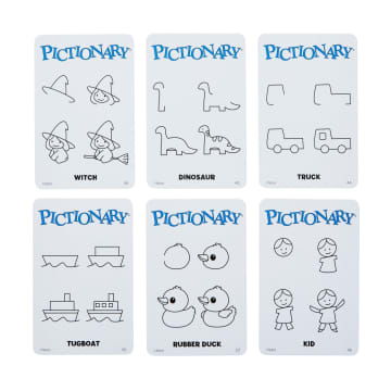 Pictionary Family Board Game For Kids, Adults And Game Night With Erasable Boards And Markers
