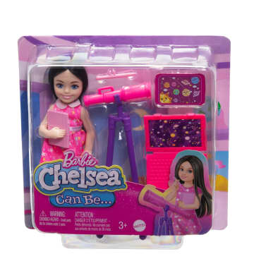 Barbie Chelsea Astronomer Doll & Accessories Set, Career-Themed Brunette Small Doll - Image 6 of 6