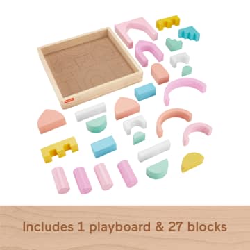 Fisher-Price Wooden Castle Block Set Toddler Stacking Toy, 28 Wood Pieces - Imagem 5 de 5