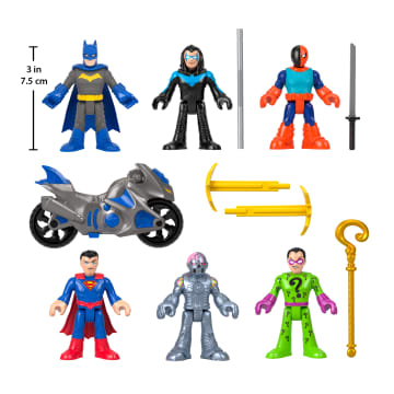 Imaginext DC Super Friends Deluxe Figure Pack Batman Toys For Preschool Kids, 9 Pieces - Image 2 of 6