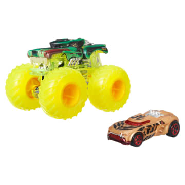 Hot Wheels Monster Trucks Vehículo de Juguete Camión Hotweiler + Growler