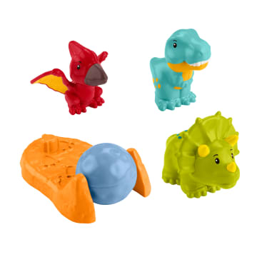 Fisher-Price Little People Friendly Dinosaur Figure Pack Toddler Toy, 4 Pieces