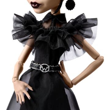 Monster High Wednesday Collectible Doll, Rave’N Wednesday in Black Gown Inspired By Dance Scene - Image 3 of 6