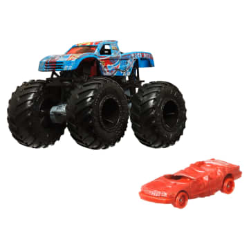 Hot Wheels Monster Trucks Vehículo de Juguete Camión Race Ace Podium Crasher + Sudden Stop